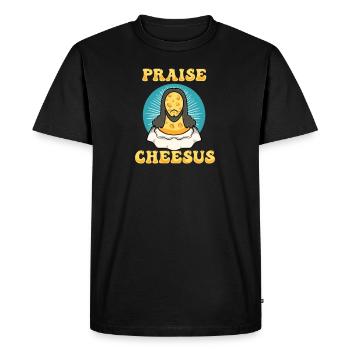 Jésus-Christ Fromage Église Christianisme Religion - T-shirt Premium bio Homme - noir - Devant - Nico (187cm)
