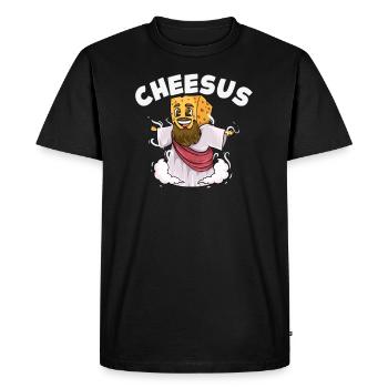 Jésus-Christ Fromage Église Christianisme Religion - T-shirt Premium bio Homme - noir - Devant - Nico (187cm)
