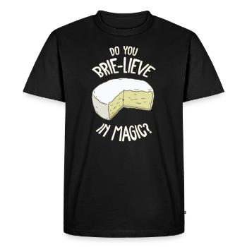 Brie Cheese Gouda Fondue Raclette Cheddar Suisse - T-shirt Premium bio Homme - noir - Devant - Nico (187cm)