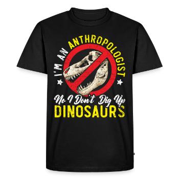 Je suis anthropologue Dinosaur Anthropology - T-shirt Premium bio Homme - noir - Devant - Nico (187cm)