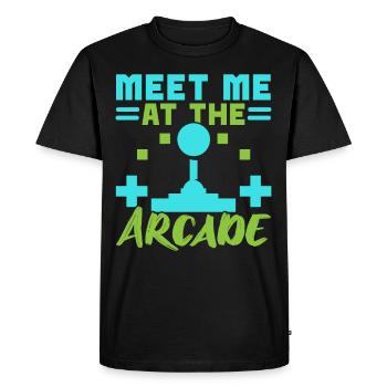 Meet me in the arcade video game Spie - Men's Premium Organic T-Shirt - black - Front - Nico (187cm)