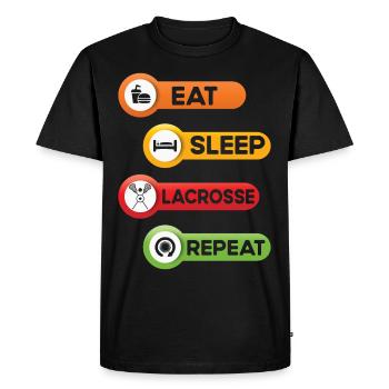 Manger dormir la crosse Répéter - T-shirt Premium bio Homme - noir - Devant - Nico (187cm)