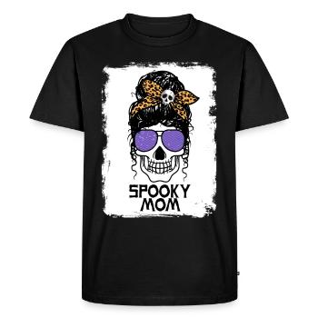 Spooky Mom - Chignon en désordre - T-shirt Premium bio Homme - noir - Devant - Nico (187cm)