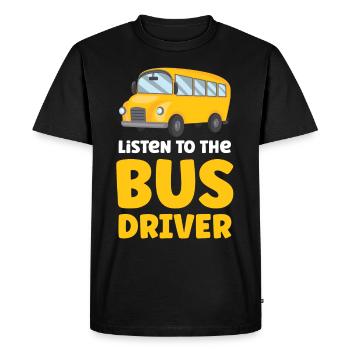Écoutez le trajet en bus du chauffeur de bus - T-shirt Premium bio Homme - noir - Devant - Nico (187cm)