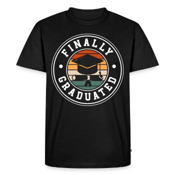 Enfin diplômé diplôme d’études supérieures - T-shirt Premium bio Homme - noir - Devant - Nico (187cm)
