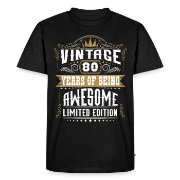 80 Years Of Being Awesome 80 Birthday 80 Years - Men's Premium Organic T-Shirt - black - Front - Nico (187cm)