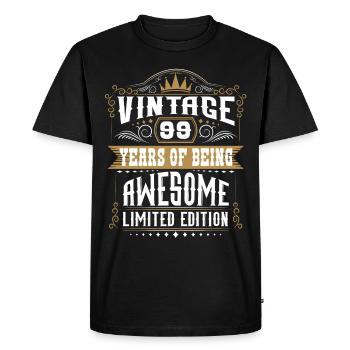 99 ans d’être génial 99 anniversaire 99 ans - T-shirt Premium bio Homme - noir - Devant - Nico (187cm)