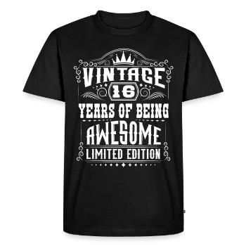 16 ans d’être génial 16 anniversaires 16 ans - T-shirt Premium bio Homme - noir - Devant - Nico (187cm)