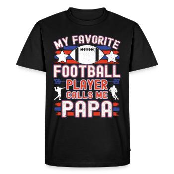 Football américain Papa Papa Papa Joueur de football - T-shirt Premium bio Homme - noir - Devant - Nico (187cm)