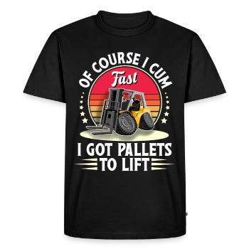 Conducteur de chariot élévateur Élévateur à fourche Magasinier - T-shirt Premium bio Homme - noir - Devant - Nico (187cm)
