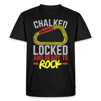 Craie verrouillée et prête à faire du bloc - T-shirt Premium bio Homme - noir - Devant - Nico (187cm)