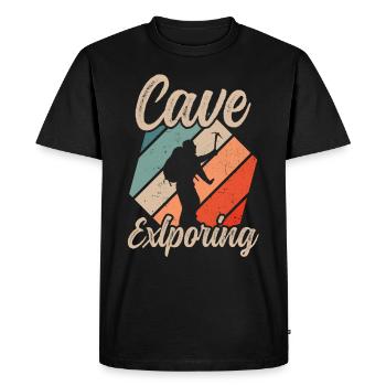 Explore Cave Caving Cave Hiking Cave - Men's Premium Organic T-Shirt - black - Front - Nico (187cm)