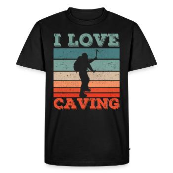J’adore la spéléologie - T-shirt Premium bio Homme - noir - Devant - Nico (187cm)