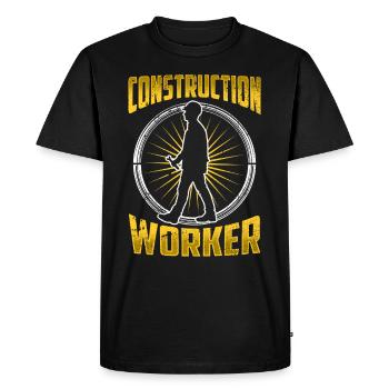 Travailleur de la construction Équipe de construction Travail d’équipe de chantier - T-shirt Premium bio Homme - noir - Devant - Nico (187cm)