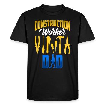 Travailleur de la construction Père Équipe de construction Chantier de construction Travail d’équipe - T-shirt Premium bio Homme - noir - Devant - Nico (187cm)