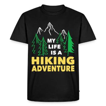 Wandern Ma vie est une randonnée aventure Trekking - T-shirt Premium bio Homme - noir - Devant - Nico (187cm)