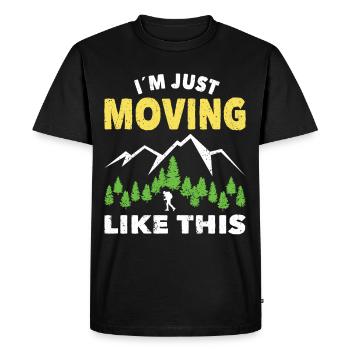 Hiking in Just Moving Like This Trekking Wanderer - Men's Premium Organic T-Shirt - black - Front - Nico (187cm)