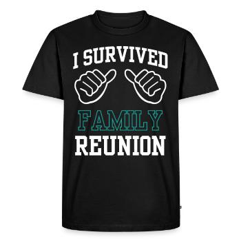 J’ai survécu à une famille d’équipe de regroupement familial - T-shirt Premium bio Homme - noir - Devant - Nico (187cm)