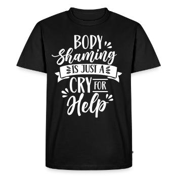 La honte corporelle n’est qu’un cri d’amour - T-shirt Premium bio Homme - noir - Devant - Nico (187cm)