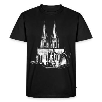 Cathédrale de Cologne Cologne Kölle Carnaval de Cologne Skyline - T-shirt Premium bio Homme - noir - Devant - Nico (187cm)