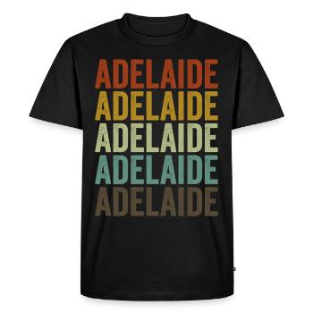 Adélaïde Australie Retro Vintage - T-shirt Premium bio Homme - noir - Devant - Nico (187cm)