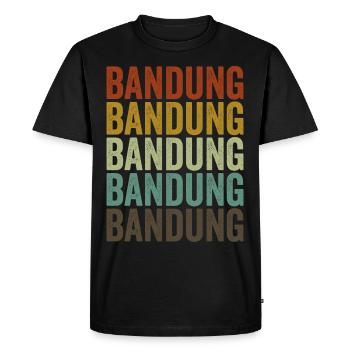 Bandung Indonésie Rétro Vintage - T-shirt Premium bio Homme - noir - Devant - Nico (187cm)