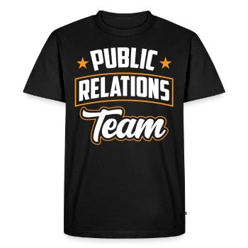Team Öffentlichkeitsarbeit Public Relations Job PR - Men's Premium Organic T-Shirt - black - Front - Nico (187cm)