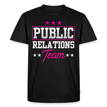 Team Öffentlichkeitsarbeit Job PR Public Relations - Men's Premium Organic T-Shirt - black - Front - Nico (187cm)