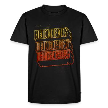 Heidelberg Allemagne City Skyline Font - T-shirt Premium bio Homme - noir - Devant - Nico (187cm)