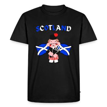 Scotland Flag Bagpipes Player Scots - Men's Premium Organic T-Shirt - black - Front - Nico (187cm)