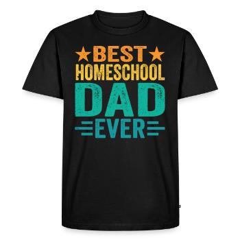 Meilleur papa d’école à la maison jamais Homeschooling - T-shirt Premium bio Homme - noir - Devant - Nico (187cm)