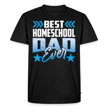 Meilleur papa d’école à la maison jamais Homeschooling - T-shirt Premium bio Homme - noir - Devant - Nico (187cm)