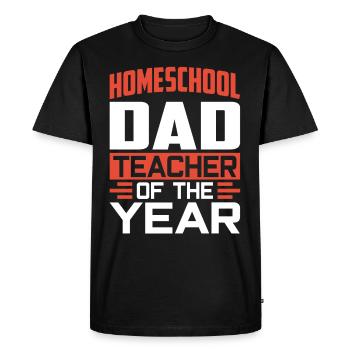 Homeschool Papa Enseignant de l’année Homeschooling - T-shirt Premium bio Homme - noir - Devant - Nico (187cm)
