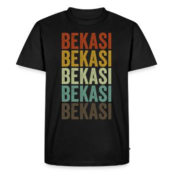 Bekasi Indonésie Rétro Vintage - T-shirt Premium bio Homme - noir - Devant - Nico (187cm)