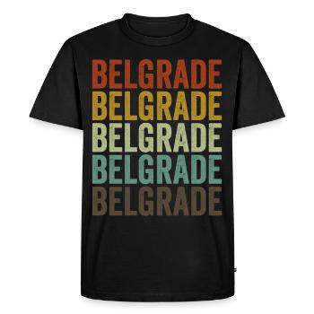 Belgrade Serbie Rétro Vintage - T-shirt Premium bio Homme - noir - Devant - Nico (187cm)