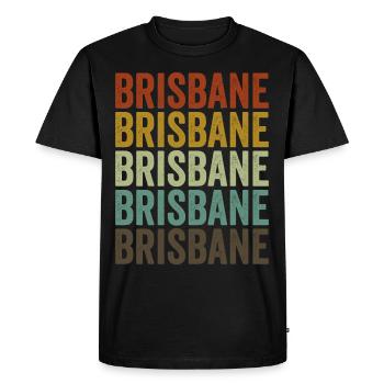 Brisbane Australie Rétro Vintage - T-shirt Premium bio Homme - noir - Devant - Nico (187cm)
