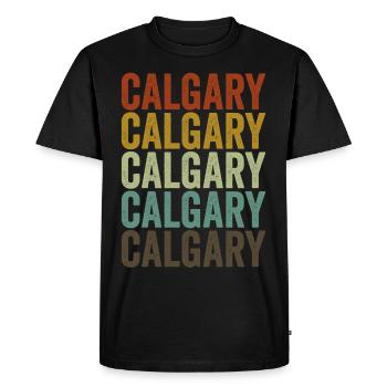 Calgary Canada Rétro Vintage - T-shirt Premium bio Homme - noir - Devant - Nico (187cm)