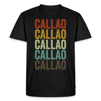 Callao Peru Retro Vintage - Men's Premium Organic T-Shirt - black - Front - Nico (187cm)