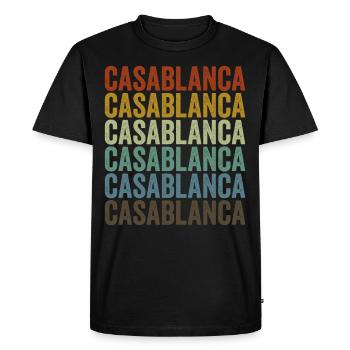 Casablanca Maroc Rétro Vintage - T-shirt Premium bio Homme - noir - Devant - Nico (187cm)