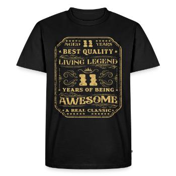 11 Anniversaire 11 ans Homme 11 ans légende 11 - T-shirt Premium bio Homme - noir - Devant - Nico (187cm)