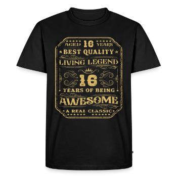 16 anniversaire 16 ans homme 16 ans légendaire 16 - T-shirt Premium bio Homme - noir - Devant - Nico (187cm)