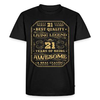 21 Geburtstag 21 Jahre Mann 21 jahre legende 21 - Männer Premium Bio T-Shirt - Schwarz - Vorne - Nico (187cm)