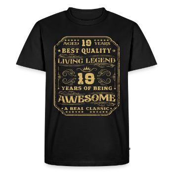 19 birthday 19 years man 19 years legend 19 - Men's Premium Organic T-Shirt - black - Front - Nico (187cm)