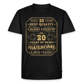 20 anniversaire 20 ans homme 20 ans légendaire 20 - T-shirt Premium bio Homme - noir - Devant - Nico (187cm)