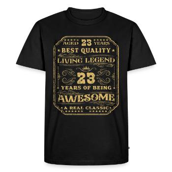 23 anniversaire 23 ans homme 23 ans légendaire 23 - T-shirt Premium bio Homme - noir - Devant - Nico (187cm)