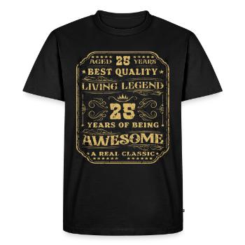 25 anniversaire 25 ans homme 25 ans légendaire 25 - T-shirt Premium bio Homme - noir - Devant - Nico (187cm)