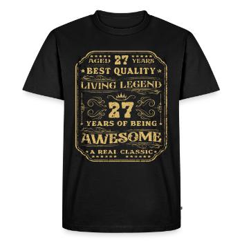 27 anniversaire 27 ans homme 27 ans légendaire 27 - T-shirt Premium bio Homme - noir - Devant - Nico (187cm)