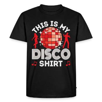 Disco 70s 80s Disco Party Outfit DiscoTheque - T-shirt Premium bio Homme - noir - Devant - Nico (187cm)