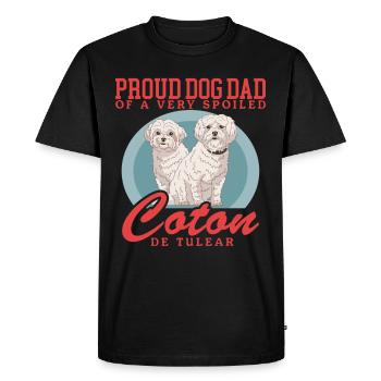Coton de Tuléar Papa | Cadeau de propriétaire de chien - T-shirt Premium bio Homme - noir - Devant - Nico (187cm)