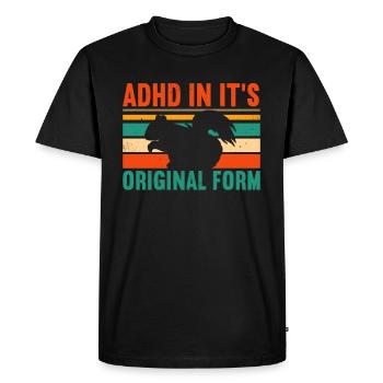 Le TDAH dans sa conscience du TDAH Écureuil - T-shirt Premium bio Homme - noir - Devant - Nico (187cm)